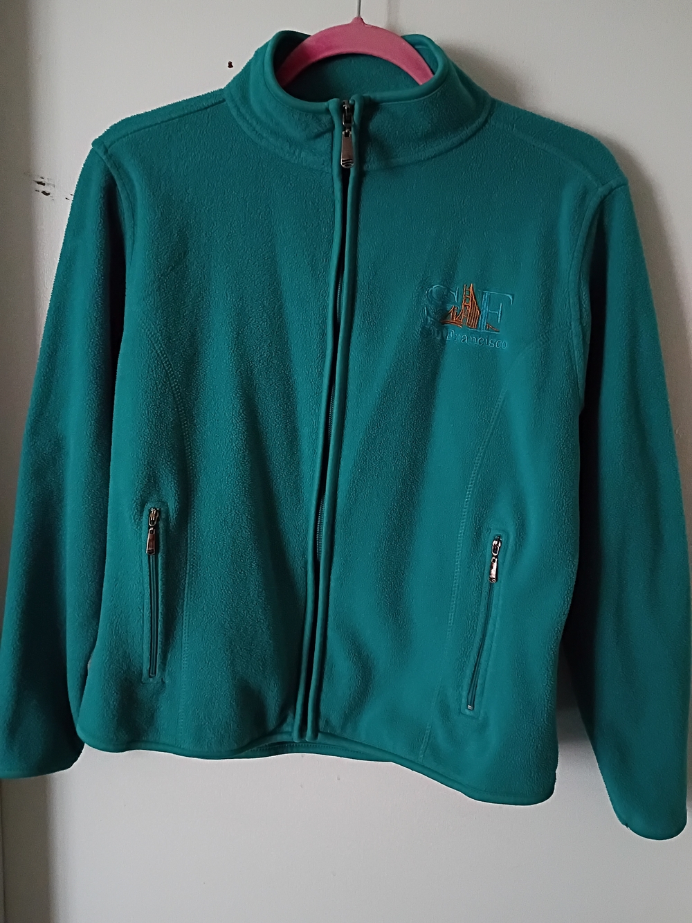 Teal Full-Zip Fleece Jacket with Embroidered San Francisco Logo
